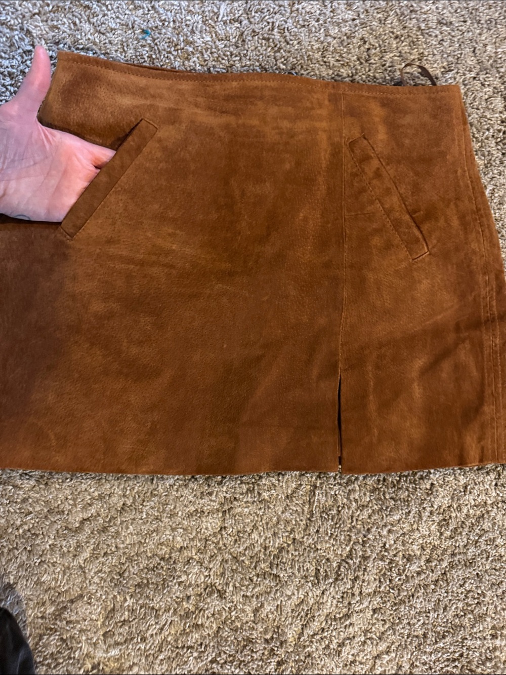 BlankNYC size 29 8 suede leather skirt camel tan with pockets